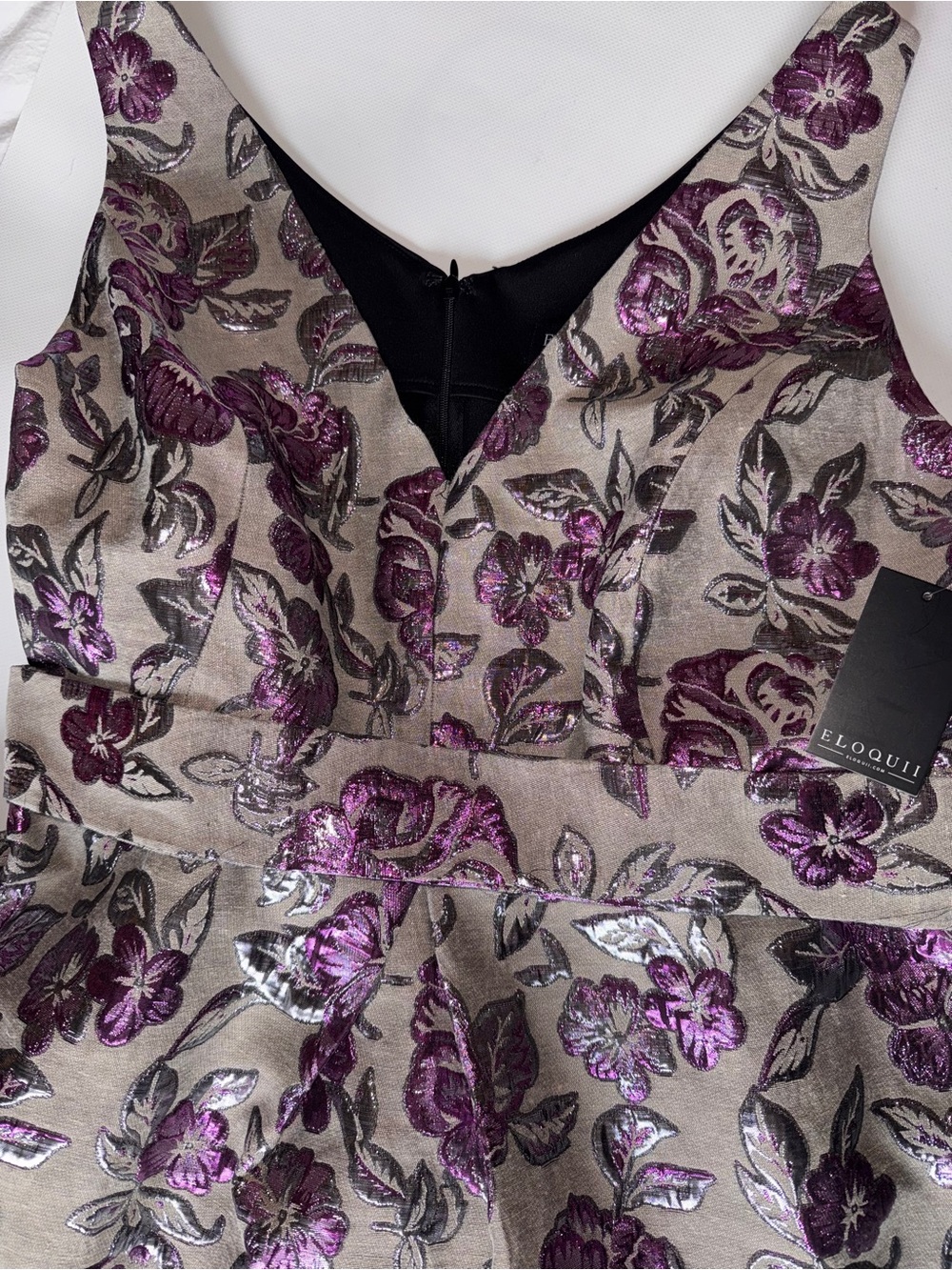 Eloquii Metallic Brocade Floral Fit and Flare Dress 18 nwt Feminine - Picture 7 of 13